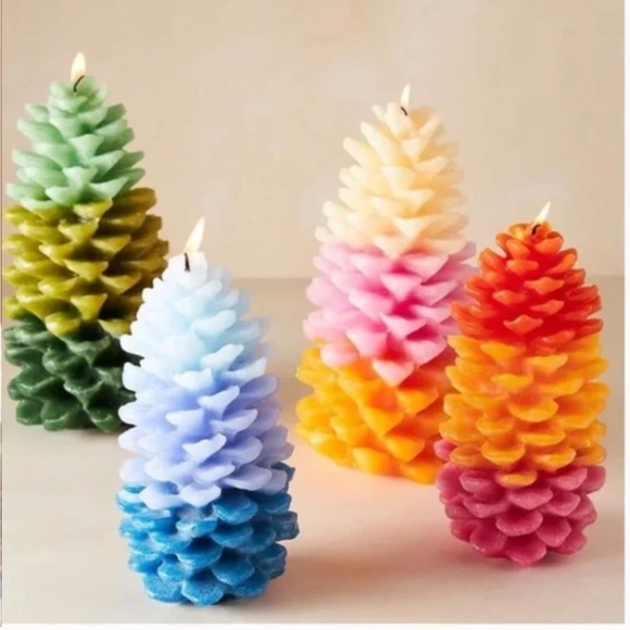 Evergreen Pillar Boho Hipster Hippie Art Deco Farm Christmas Holiday Chic Candle - Picture 4 of 6